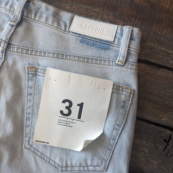NWT Re/Done 70s Stove Pipe Icy Blue Jeans - Picture 7 of 10